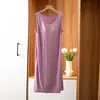 2024 Nuevo Vestido de Tirantes Finos de Modal para Mujer Ropa Interior de Verano Chaleco Casual Vestido Largo Capa Base Ropa Exterior Falda
