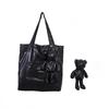 Bolsa de Compras Dobrável de Pelúcia Urso Prata em Estoque do Fabricante, Presente Corporativo Personalizável, Bolsa de Armazenamento de Boneca para Comércio Exterior