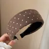 Faixa de Cabelo Larga com Bolinhas Estilo Coreano para Mulheres, Faz Você Parecer Mais Alta, Turbante para Coroa, Faixa de Cabelo com Presilha, Laço de Cabelo Fashion Personalizado, Presilhas de Cabelo, Acessórios de Cabelo