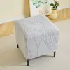 Funda Cuadrada para Reposapiés para Hogar y Hotel, Cubierta de Almacenamiento y Antipolvo para Reposapiés de Sofá con Jacquard de Hojas, Estilo Nuevo para Mesas y Sillas