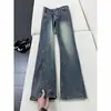 Jeans negros de corte inclinado para hombre, pierna recta, corte holgado, estilo americano high-street, modernos y versátiles, cleanfit, pantalones largos ligeramente acampanados