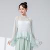 Disfraz de Danza Clásica para Mujer, Blusa Nueva Estilo con Adornos Florales Hoja de Loto, Top Etéreo para Práctica y Performance de Danza China