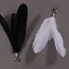 Caña de juguete para gatos con alambre de plumas y bola de pelo con cascabel, varita de hada de varilla larga duradera, juguete para gatos