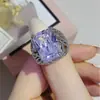 Anillo de Boda de Lujo Seiko con Anillo de Circonita Cuadrada Grande Anillo de Compromiso de Diamante Brillante Creativo Accesorios R7709