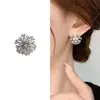 Pendientes de Zirconia Brillante con Diseño de Fuegos Artificiales y Copo de Nieve, Estilo Retro Elegante y Versátil para Mujer