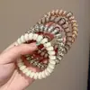 Goma para el pelo de alambre de teléfono con estampado de leopardo retro, alta elasticidad, banda de goma sin marcas para adultos, adecuada para coletas, simple y elegante, no daña el cabello