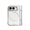 No amarillea, apto para funda de teléfono plegable Apple Duo, magnético, transparente iPhone Duo con eje central, funda protectora de carcasa rígida