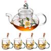 Novo Conjunto de Chá Kung Fu Criativo Esmalte Flor de Damasco Copo Reto Pequena Xícara de Chá Casa Negócios Bule Separação Chá Água
