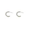 Arete de tuerca en forma de C de plata S925 de alta calidad estilo frío personalidad nicho diseño plata rota 7347