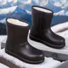 Botas de nieve para invierno, con propiedades antideslizantes, cálidas e impermeables; botas de lluvia para mujer; diseño integrado; adecuado para lavar el coche y uso en la cocina; forrado de forro polar para mayor calidez; forro grueso de algodón