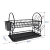 Estante Secador de Platos Montado Estante de Almacenamiento de Doble Capa para Encimera de Cocina Estante para Vajilla, Platos y Tazones Instalación Fácil Soporte para Tazones y Platos