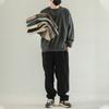 Sudadera Zhongshan de Algodón Estilo Americano para Hombre Otoño e Invierno Color Sólido Sin Capucha Manga Larga Holgada Retro Forro Polar Interior Pesado