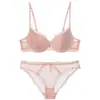 Lencería fina sexy estilo francés para mujer, conjunto de sujetador y bragas de malla con lunares de deseo puro, minimiza los bustos grandes y previene la flacidez, conjunto de sujetador