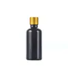 Botella de vidrio negro al por mayor para aceite esencial, frasco gotero oscuro para aceite medicinal, frasco pequeño vacío, botella de mezcla de solución madre de esencia, frasco sellado