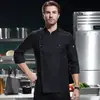 Ropa de Trabajo Elástica Estilo Chef Otoño e Invierno Manga Larga Hotel Restaurante Occidental Cocina Trasera Repostero Ropa de Trabajo para Hombres