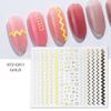 Pegatinas de uñas transfronterizas 26 doradas y plateadas calcomanías de uñas 3D patrón geométrico retro eterno para uñas