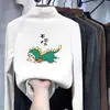 Camiseta de manga comprida com gola alta para meninos De Rong, novo estilo outono/inverno, top moderno para crianças e bebês, adequada para usar no outono