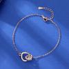 Pulseira de amor com anel duplo Mobius para Meninas Design de nicho de alto padrão pulseira simples e leve de luxo presente moda