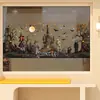 Pegatinas personalizadas de castillo de brujas para comercio electrónico transfronterizo, pegatinas electrostáticas para vidrio, pegatinas decorativas de Halloween para la línea de la cintura, decoraciones para ventanas