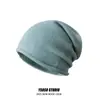 Gorro Lã Misturada Quente Outono Inverno Estilo Slouchy Circunferência da Cabeça Grande Chapéu Turbante Tricô Unissex Versátil Chapéu de Puxar Proteção para Orelhas Estilo Coreano e Japonês