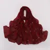 Lenço de Chiffon com Pérolas, Novo Estilo, Gota d'Água de Strass Premium, Lenço Étnico Hui, Lenço de Cabeça Malaio, Hijab