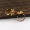 Anel de flor de casamento de ouro de cor de cobre fundido anel de noiva moda anel festivo diy acessórios de cabelo artesanais