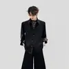 Camisa Patchwork Estampado de Leopardo Falsa de Dos Piezas Negra para Hombre Estilo Canalla de Alta Gama Camisa de Manga Larga Modelo de Hombre Atuendo Chaqueta de Padrinos