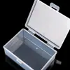 Portatarjetas de Presentación, Caja de Tarjetas con Tapa abatible, Caja de Baterías, Caja de Plástico Transparente, Caja de Almacenamiento para Hilo Dental y Bastoncillos de Algodón, Caja Cuadrada de Almacenamiento para Escritorio