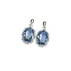 Pendientes de Tachuela Redondos Geométricos de Circonita Cúbica Azul Francés Pendientes Largos de Alta Gama Modernos Elegantes Nobles Versátiles