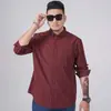 Camisa Casual de Algodón Holgada de Manga Larga Talla Grande para Hombres Gordos Talla Grande Cuadros para Primavera y Otoño Talla Grande de Mediana Edad