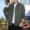 Jaqueta de Veludo Cotelê Masculina 2025 Primavera e Outono Nova Listrada Casual Versátil Tops Tendência Jovem Jaqueta Roupa Masculina