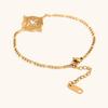Pulsera Explosión de Tendencia Ins Temperamento Personalidad Nicho Europea y Americana Acero Inoxidable Chapado en Oro de 18K Pulsera Retro Estrella de Ocho Puntas para Mujer