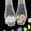 Flor de Sapato de Cristal Estilo Coreano com Toque de Luxo, Flor de Sapato Prata DIY Acessório Integrado Removível, Decoração de Sapato com Strass Brilhante