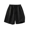Shorts esportivos de alta resistência estilo americano para homens, calças de moletom casuais finas de cor sólida, soltas, no joelho, para o verão de 2026 CK24