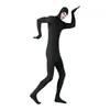 Disfraz Cosplay Halloween Hombre Ninja Invisible Body Revelando Rostro Ropa Negra Ropa Invisible Atuendo de Performance Disfraz de Performance