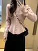 Cardigan de Punto Chic Lujoso Pequeño Estilo Francés para Mujer 2026 Otoño Invierno Nuevo Diseño con Sentido Cuello en V Suéter Abrigo con Volantes