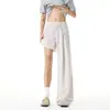 Pantalones Casuales de Seda de Hielo con Caída para Hombre Verano Delgados Simples Frescos de Secado Rápido Guadaña Pierna Recta Sueltos