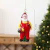 Nuevo adorno de plástico para árbol de Navidad de animal en motocicleta de Santa Claus soplado, accesorio de decoración navideña creativa