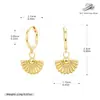Brincos de Prata Esterlina S925 Mais Vendidos no Exterior, Brincos Pendentes em Forma de Leque da Moda e Simples, Brincos Versáteis Elegantes e Estilosos para o Dia a Dia Francês