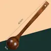 Cucharón de sopa, cuchara de madera, cucharón de sopa grande para uso doméstico, cuchara grande para servir sopa, cuchara para gachas de mango largo, cuchara de madera vintage, juego de cocina estilo japonés