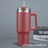Copo térmico de aço inoxidável 304 transfronteiriço 40Oz Copo de Carro ao ar livre Com Canudo copo de sorvete de carro grande capacidade Alça Copo