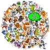 50 Adesivos Divertidos de Animais em Desenho Animado com Instrumentos Musicais, Grafite Criativo, Pequena Aba Fácil de Rasgar, Material para DIY Infantil