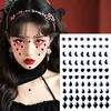 Diamante de sangre transfronterizo maquillaje de vampiro cara diamante Halloween pegatinas faciales accesorios pegatinas de maquillaje telaraña plasma sanguíneo sangre falsa