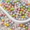 Contas Redondas Coloridas Banhadas a Eletroplate Sereia Contas Soltas Acessórios para Sapatos e Roupas Contas para Joias DIY