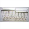 Mesa de centro de hierro nórdico juego mesa de entrada lateral para sala de estar Mesa de café dorada Mesa de TV mesa consola