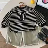 Sudadera para Niños Bangcheng 2026 Otoño Nueva Rayas de Dibujos Animados para Niños Suéter Ropa de Bebé Primavera y Otoño Moda al por Mayor