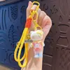 Chaveiro Criativo de Gatinho KT Chefe Flocado Desenho Animado Pingente de Bolsa Fofo Chaveiro de Carro Presente Atacado