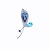 Broche de hoja azul escalonada de industria pesada de nuevo estilo con sensación de alta gama, pin de ramillete de flor exquisita para mujer de alta gama, tendencia de joyería de nicho