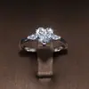 Anel de Moissanita Cor D 1 Quilate Coração para Mulheres Luxo Alto Padrão Prata Esterlina S925 Anel de Pedido de Casamento Presente