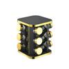 Estante para condimentos de cocina cuadrado con borde dorado, estante para condimentos de acero inoxidable, estante de almacenamiento para tanque de condimentos, estante para condimentos giratorio, venta al por mayor